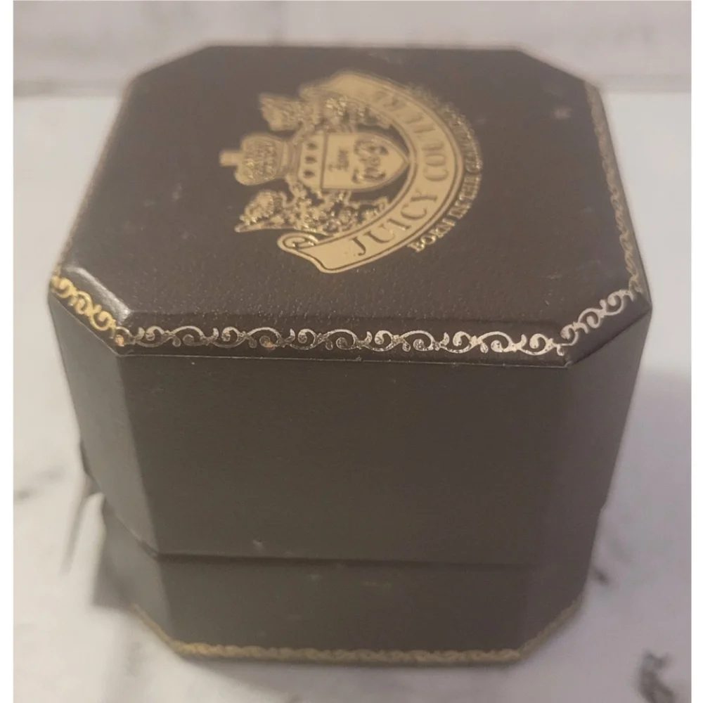 Vintage Juicy Couture Charm Box Case EMPTY Storage Attached Lid Pink Lining